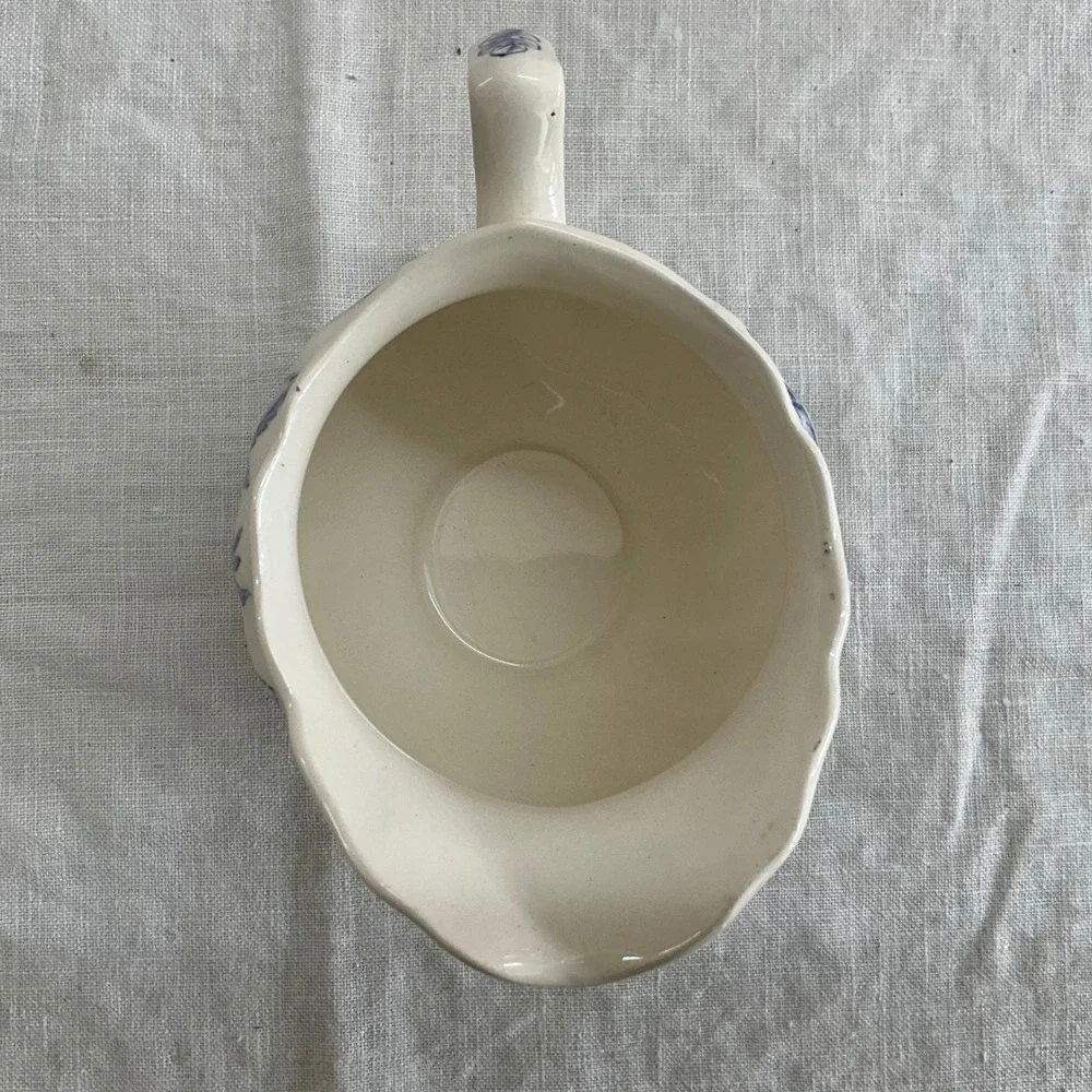 Johnson Brothers Harvest Time Blue White Creamer Pitcher Vintage Cottagecore